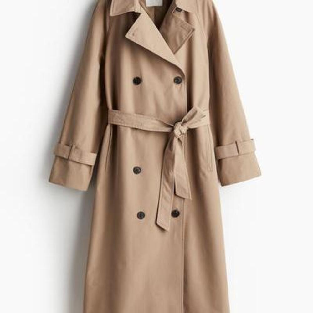 H&M Double-breasted Trench Coat in Tan